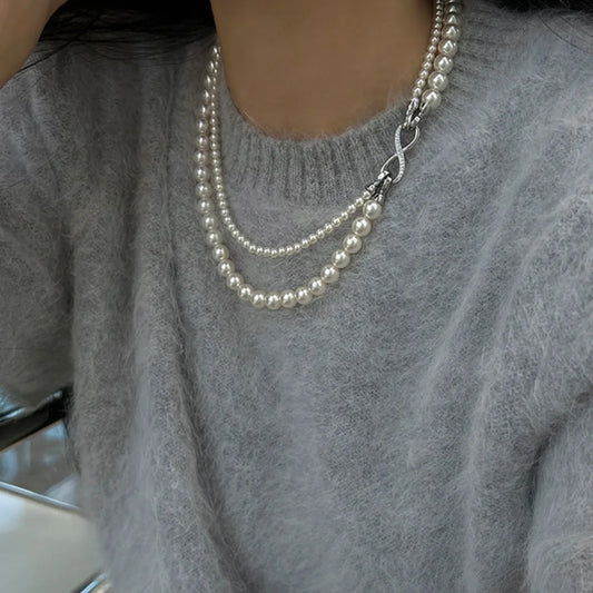 Collier Perles Double Rangée