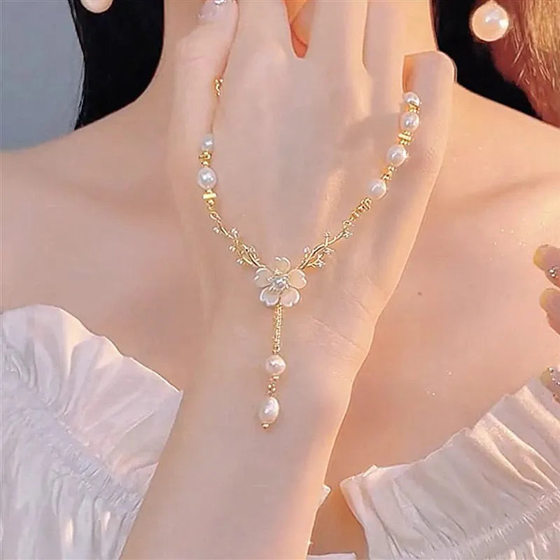 Collier Pendentif Perles Doré